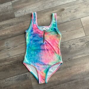 Colorful Tie-Dye Zip Front bodysuit